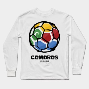 Comoros Football Country Flag Long Sleeve T-Shirt